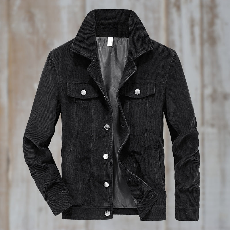 Drune | Cordjacke mit Knopfverschluss Baumwollmischung Zeitloses Design