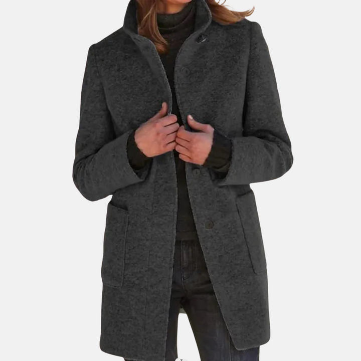 Drune | Vintage Tweed Damenjacke mit Elegantem Rollkragen
