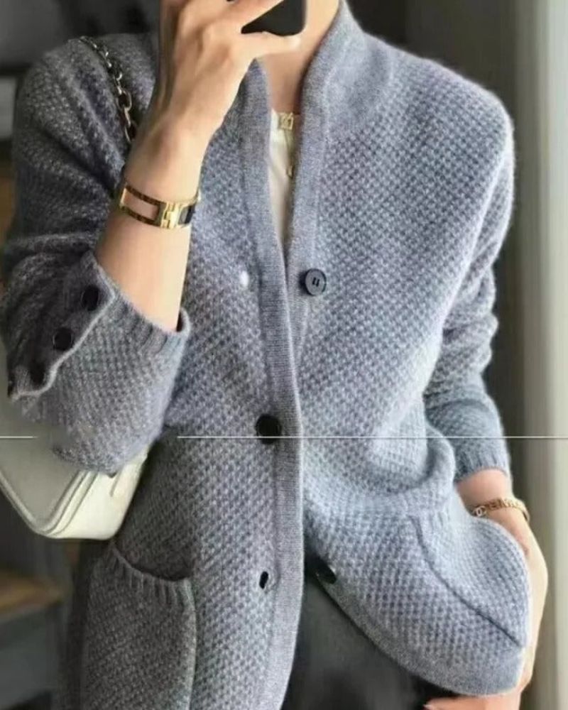 Drune | Damen Woll Dicke Pulloverjacke