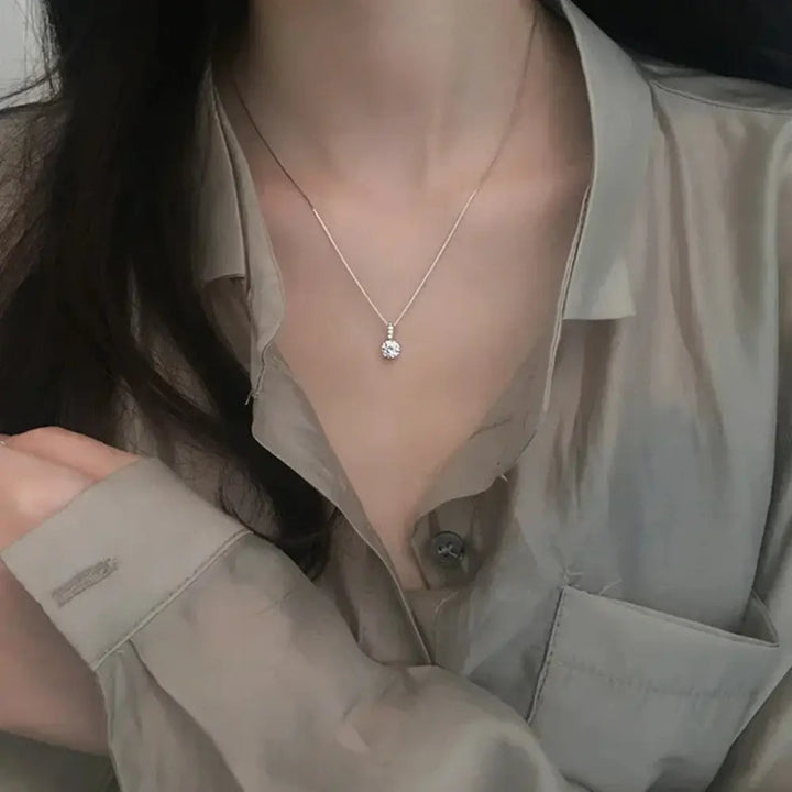 Drune | Sterling Silber Runde Zirkon Kette