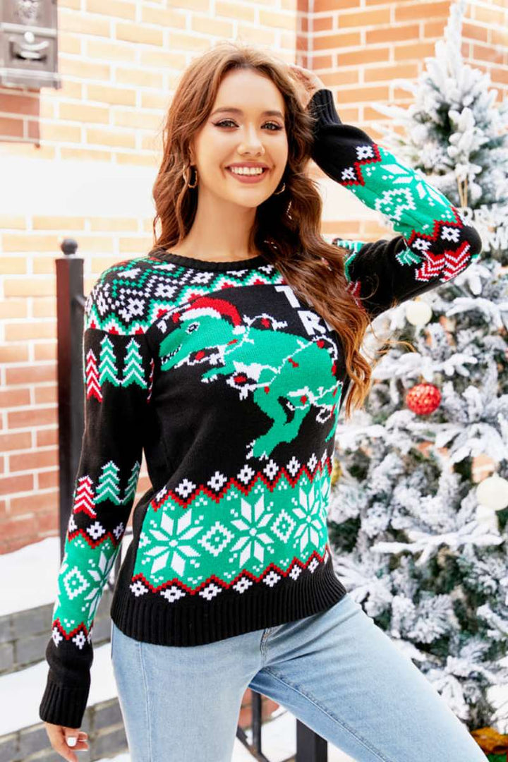 Drune | WEIHNACHTS-DINOSAURIER STRICKPULLOVER