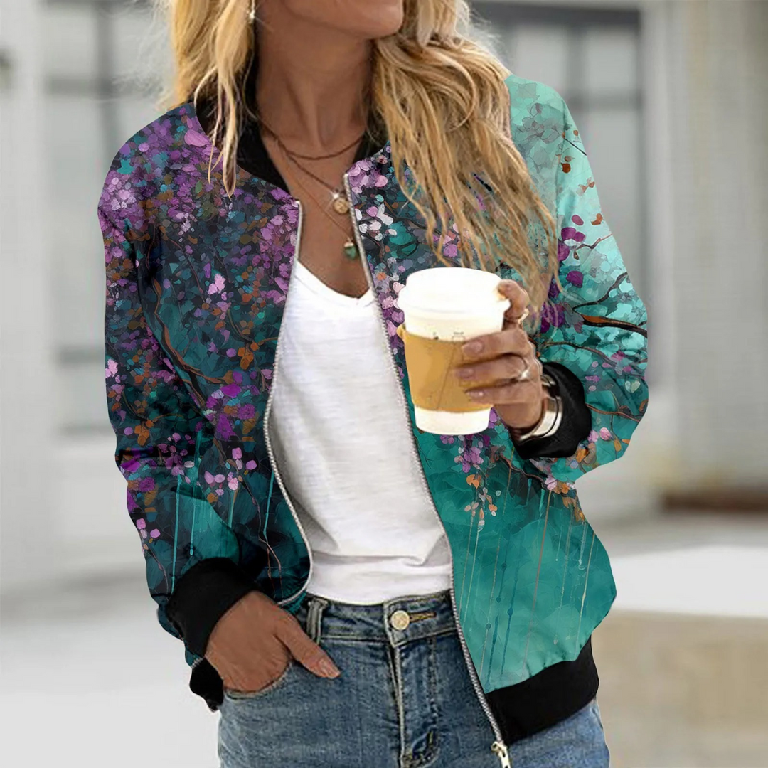 Drune | Vintage Blumenbomber für Damen Sommerjacke