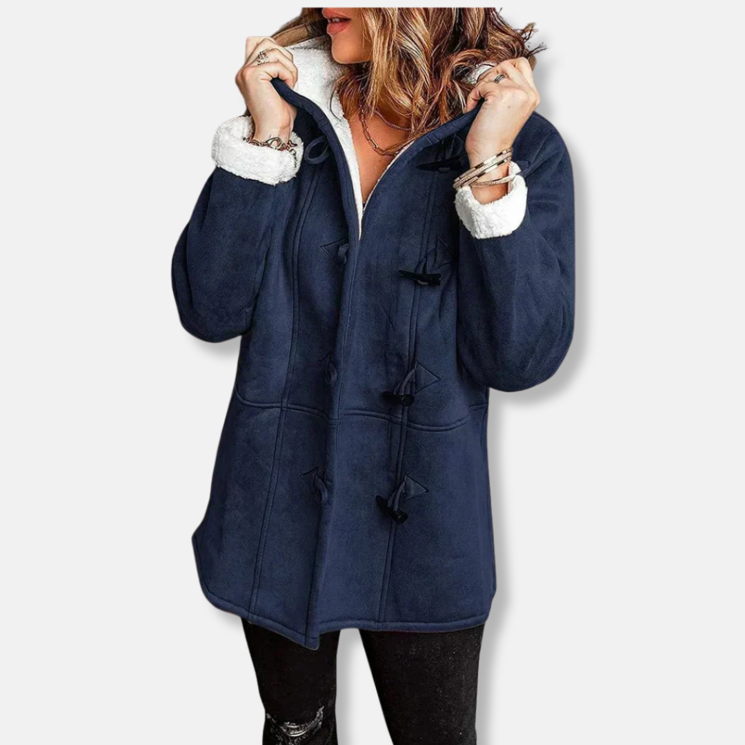 Drune | Fleecejacke - Relaxed Fit - Kapuze - Plüschfutter - Mittellang - Toggle-Verschluss
