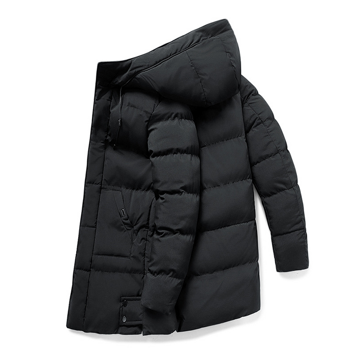 Drune | Herren Puffer Winterjacke - Kapuzen-Langdesign