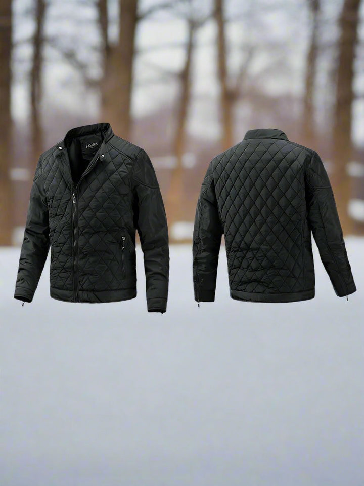 Drune | Gep Padded Jacke Diamant Gesteppt Stehkragen Reißverschluss Slim Fit