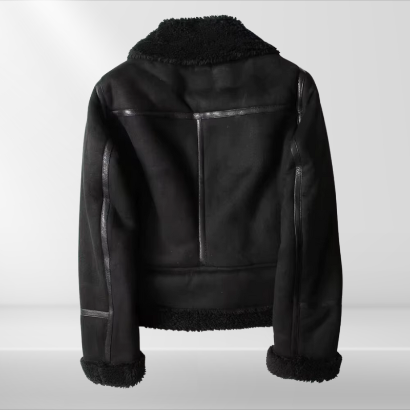 Drune | Damen Fleece Sherpa Bomberjacke mit Reißverschluss
