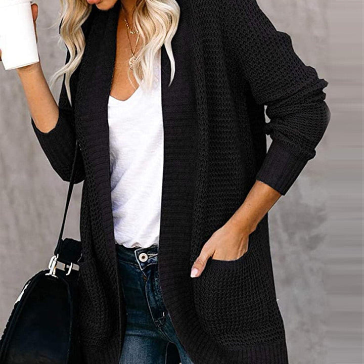 Drune | StrickStrickjacke Weicher Stoff Offene Vorderseite Lässiger Schnitt Mit Taschen