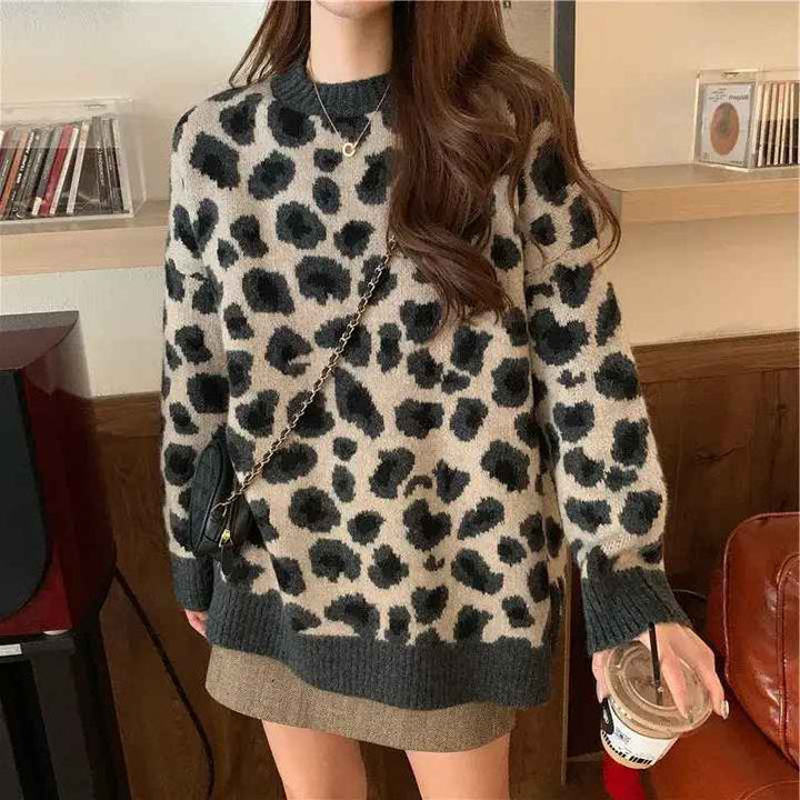 Drune | Stylischer Pullover mit Leopardenmuster