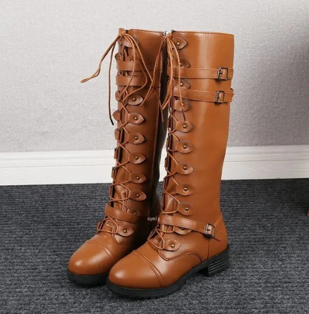Drune | Retro-Schnürstiefel mit Schnalle