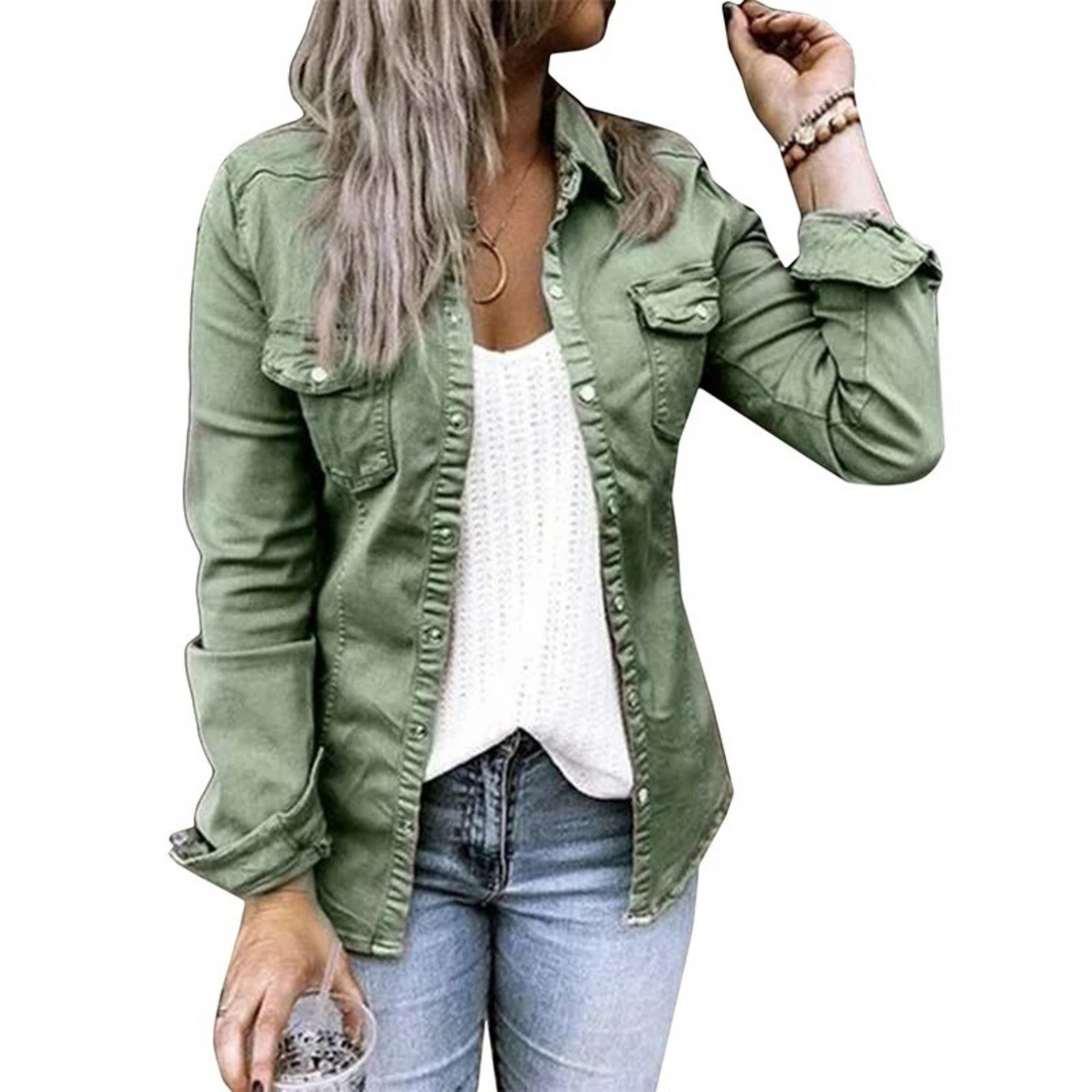 Drune | Damen Sommerjacke Im Military Denim Stil