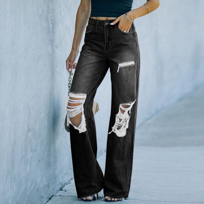 Drune | Weite Beine Hohe Taille Eingetragener Trendy Fit