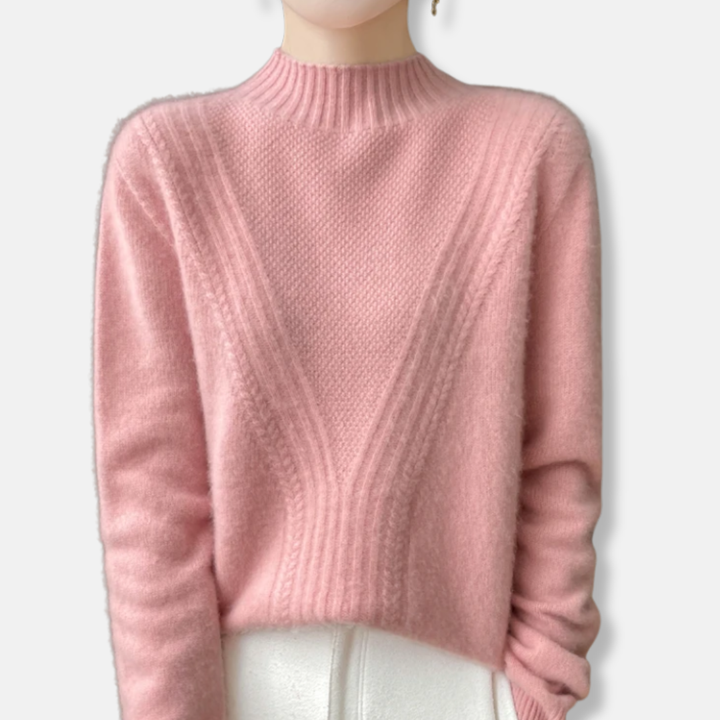 Drune | Pullover Sweater - Wollmischung - Lockere Passform - Halbhochelastischer Kragen - Rippstrick