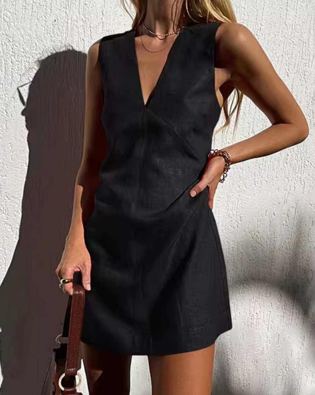 Drune | Mini Kleid Ohne Ärmel aus Leinen