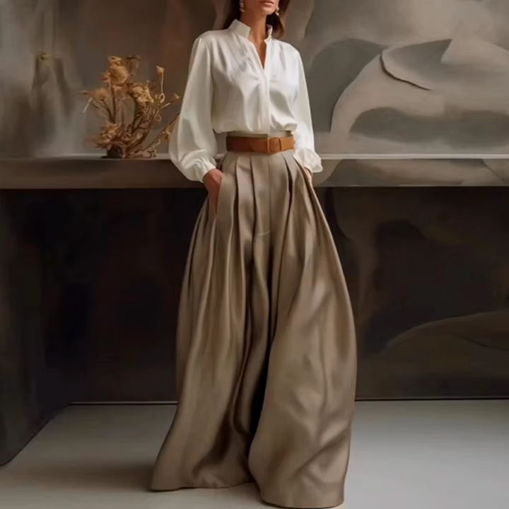 Drune | Elegante Hose mit Falten und Hoher Taille