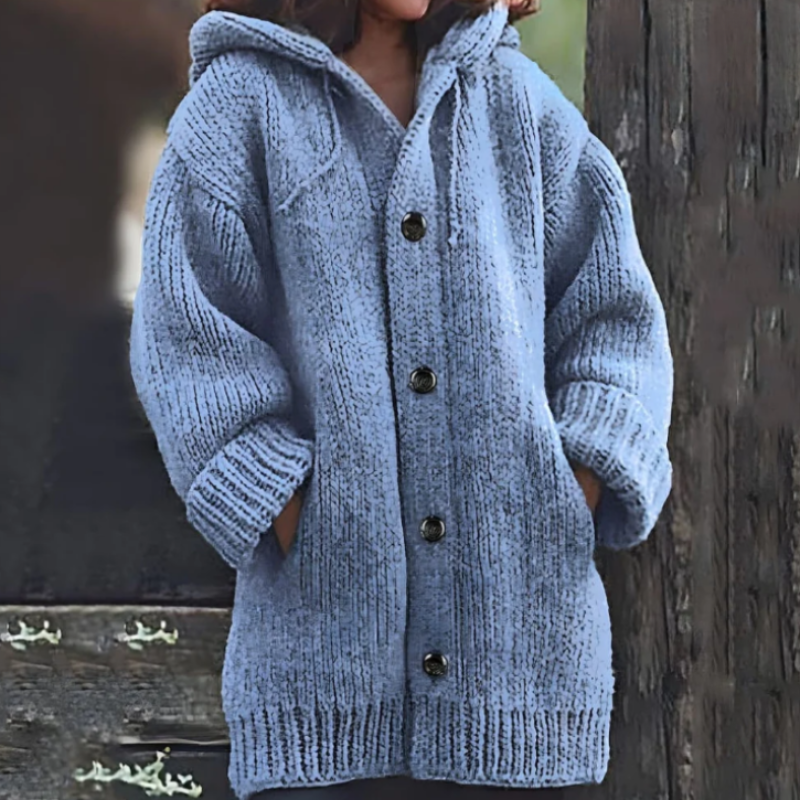 Drune | StrickStrickjacke Übergroß Passform Dickes Und Warmes Material Mit Kapuze