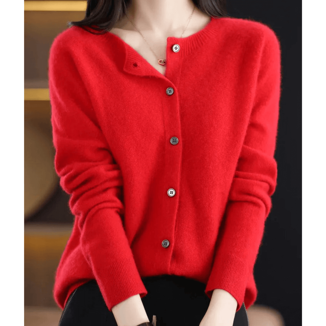 Drune | Damen Feinstrickjacke Mit Rundhalsausschnitt