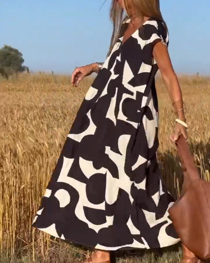 Drune | Damen Bedrucktes Langes Kleid