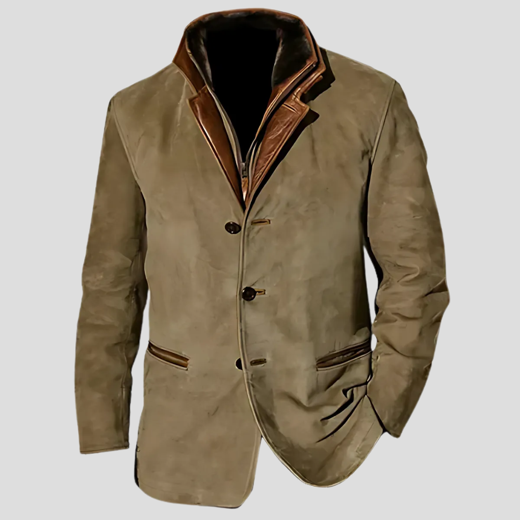 Drune | Retro Kontrastkragenjacke für Herren