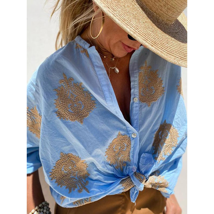 Drune | Bluse mit goldenen Details - Elegant & bequem