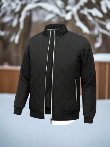 Drune | Bomberjacke Gestepptes Design Weiche Fütterung Reißverschluss Ribbed Saum