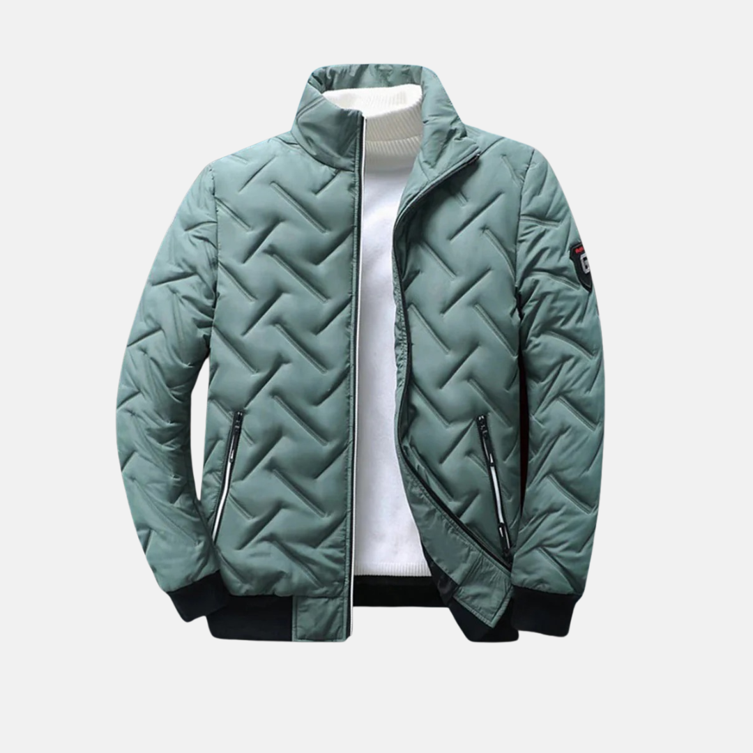 Drune | Steppjacke - Standardpassform - Isoliertes Zickzack-Design - Hoher Kragen - Reißverschlusstaschen