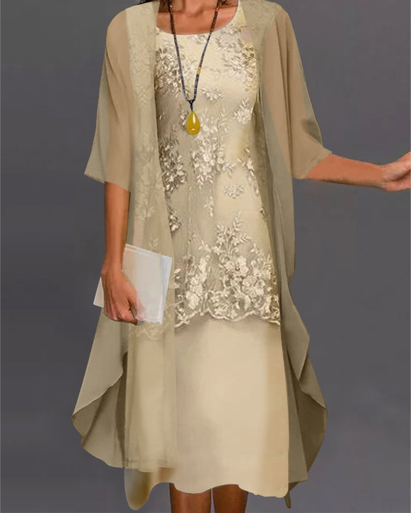 Drune | Zweiteiliges Chiffon Kleid
