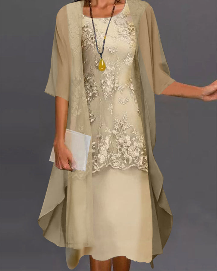 Drune | Zweiteiliges Chiffon Kleid