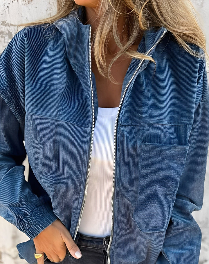 Drune | Lässige Cord-Jacke mit Kapuze für Frauen