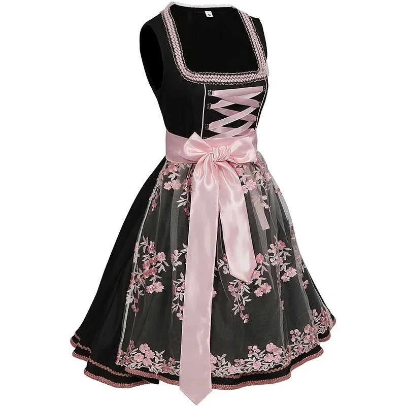 Drune | Damen Traditionelles Kleid mit Blumenstickerei