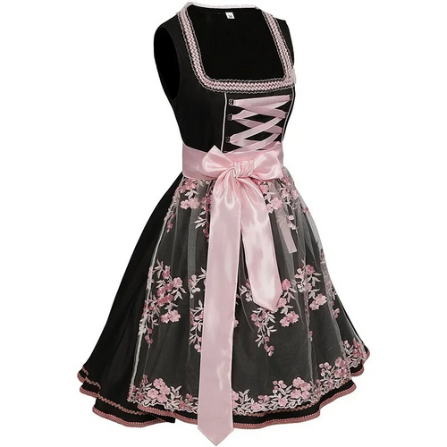 Drune | Damen Traditionelles Kleid mit Blumenstickerei