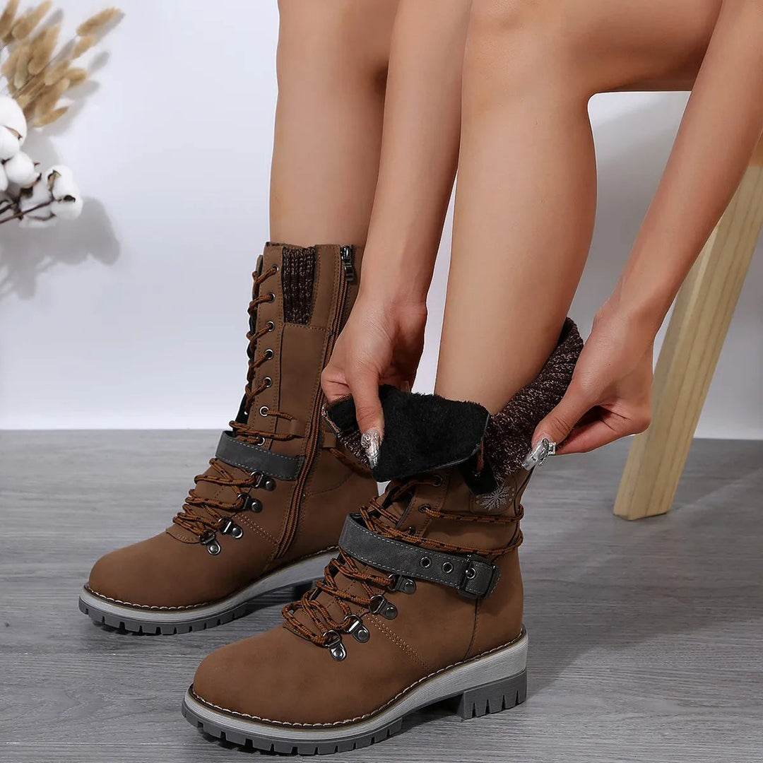 Drune | Warme Baumwolle Hohe Schneestiefel