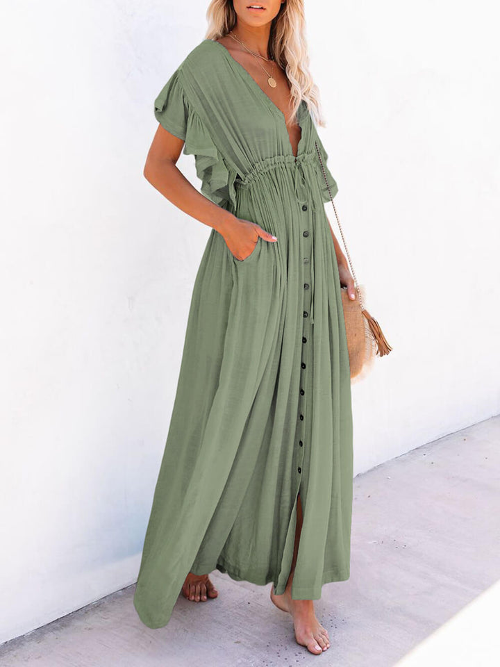 Drune | Stilvolles Maxikleid mit Flatterärmeln für Frauen