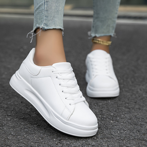 Drune | Damen Leder Sneakers Weiß Sportliche Damenschuhe