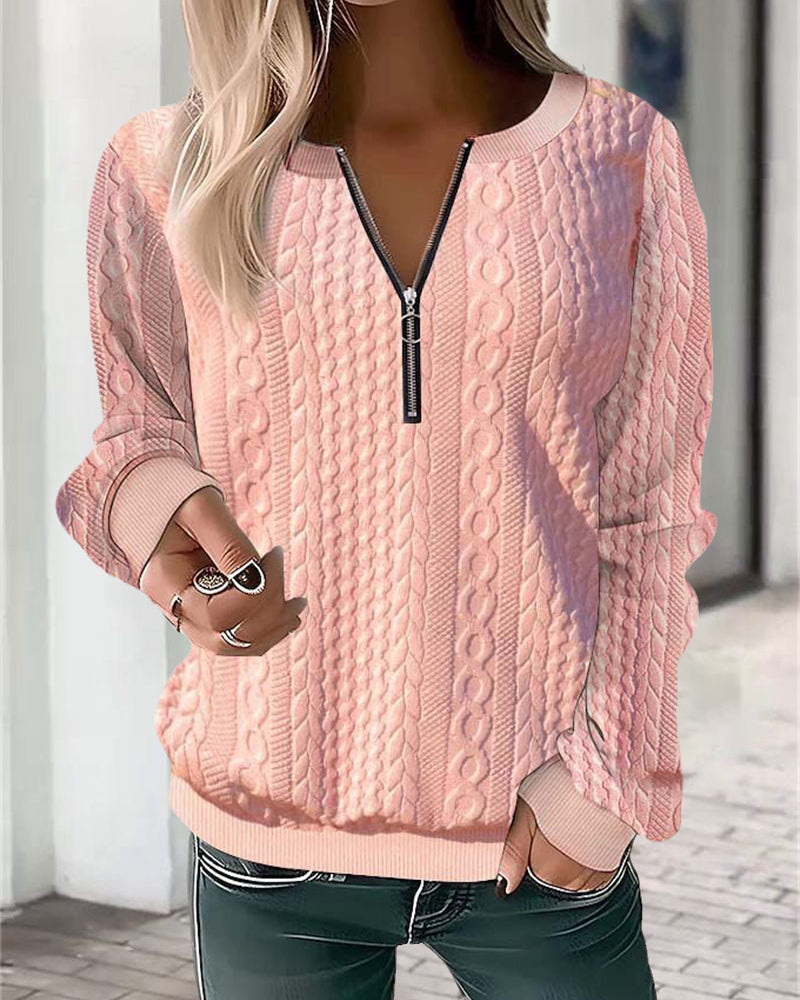 Drune | Schlichter Pullover mit Reißverschluss