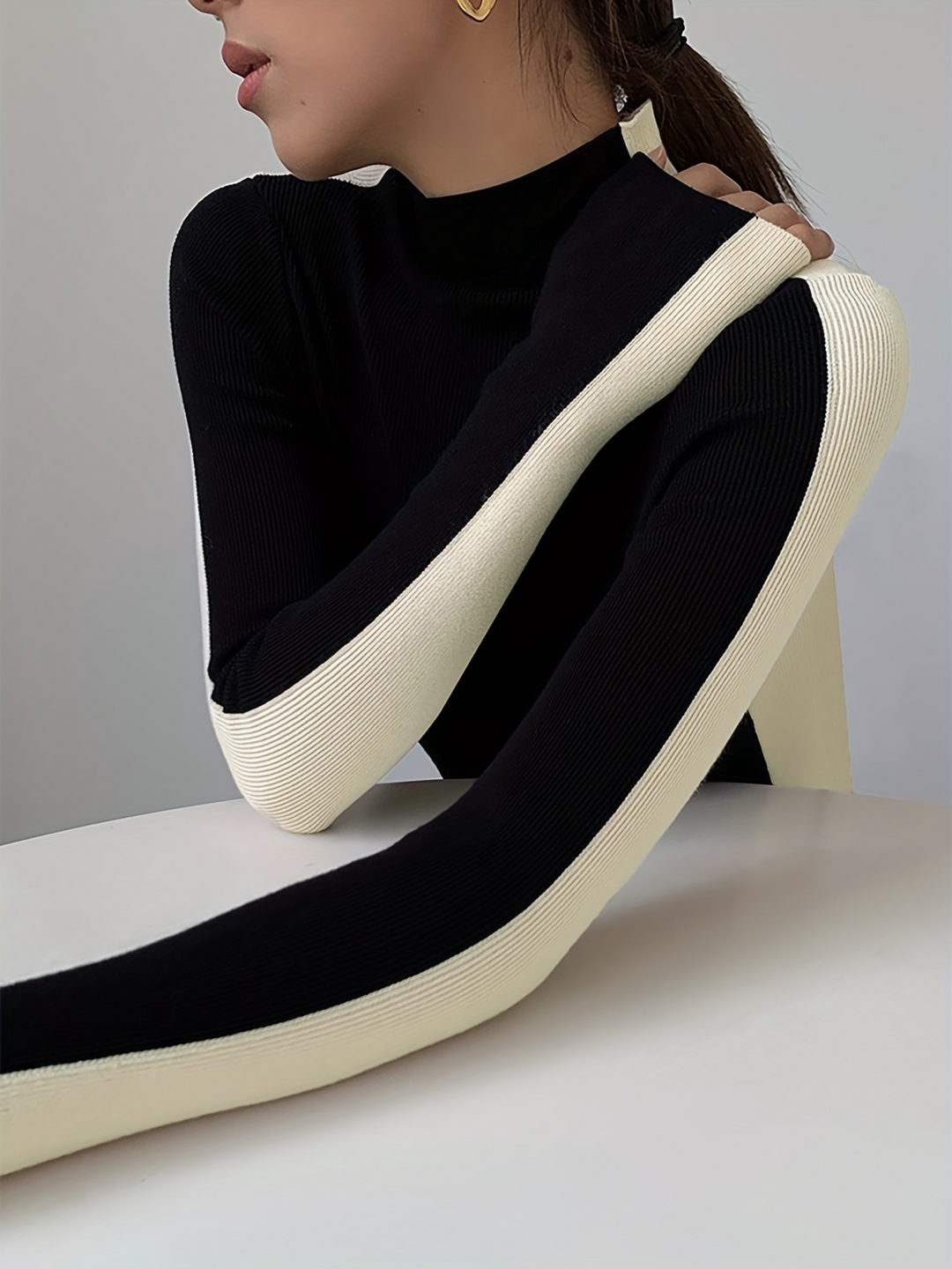 Drune | Kontrast Strickrollkragen
