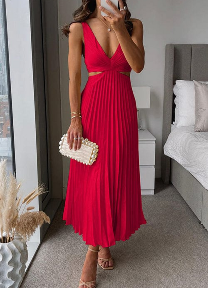 Drune | Rücken Offen Abendkleid für Damen Maxi