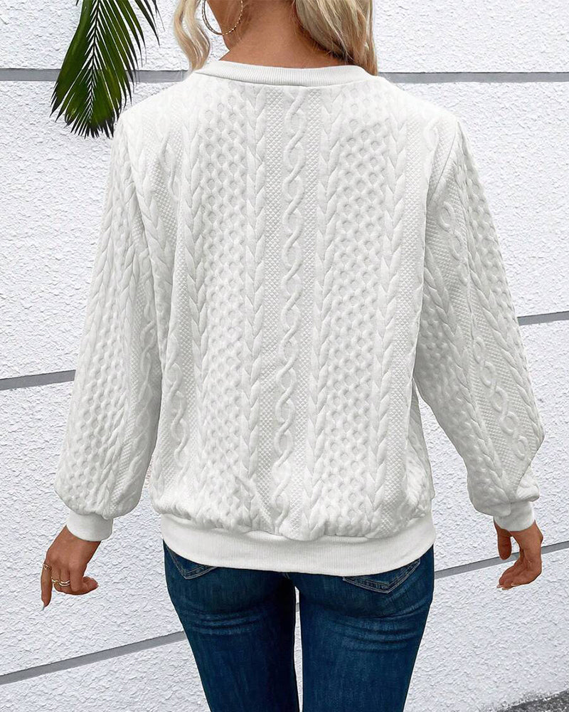 Drune | Lässiges Einfarbiges Sweatshirt mit Langen Ärmeln und Reißverschluss