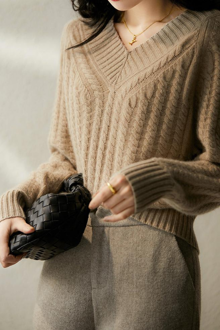 Drune | Pullover aus Strick mit V-Ausschnitt für Damen