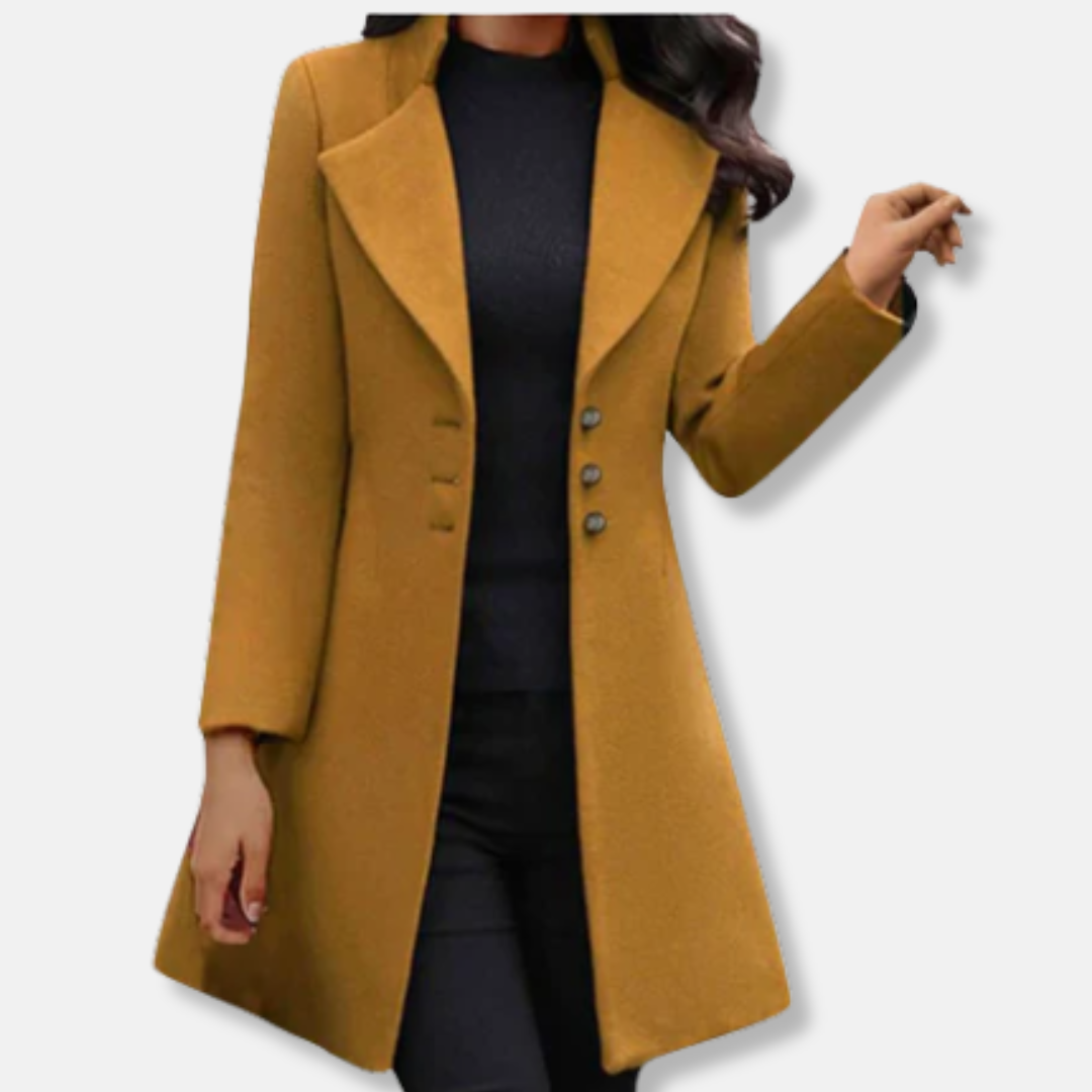 Drune | Mantel - Wolle - Slim Fit - Mittellang - Doppelreihiger Verschluss - Eingekerbter Revers
