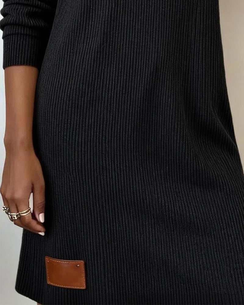 Drune | Geschnittenes Kleid mit Langen Ärmeln und Kuschelkragen
