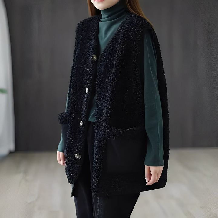 Drune | Weiche, warme Damenweste mit Taschen