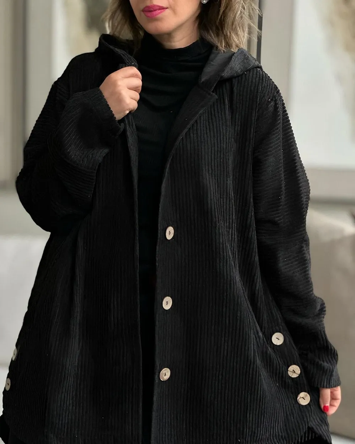 Drune | Damen Freizeit Cordjacke mit Kapuze