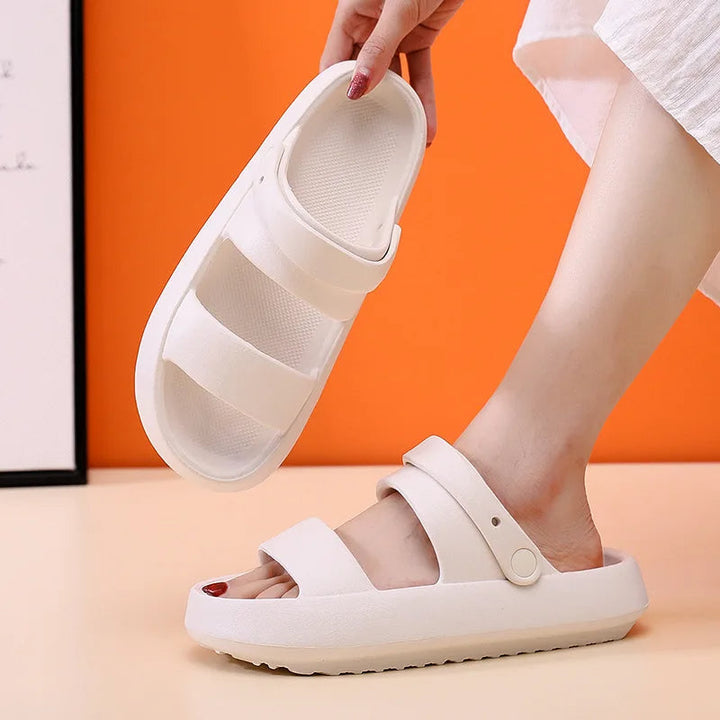 Drune - Orthopädische Sandalen | Comfort Plus Pantoletten mit Doppelriemen | Gepolsterte, lässige Slip-On-Sandalen
