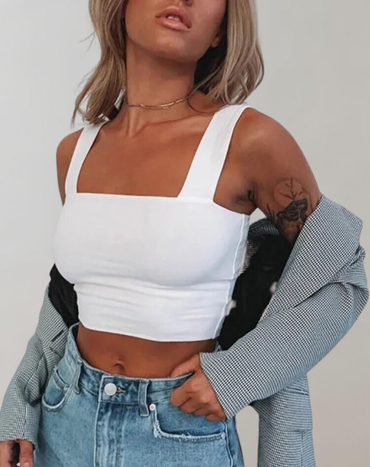 Drune - Crop-Top Damen mit Ausschnitt
