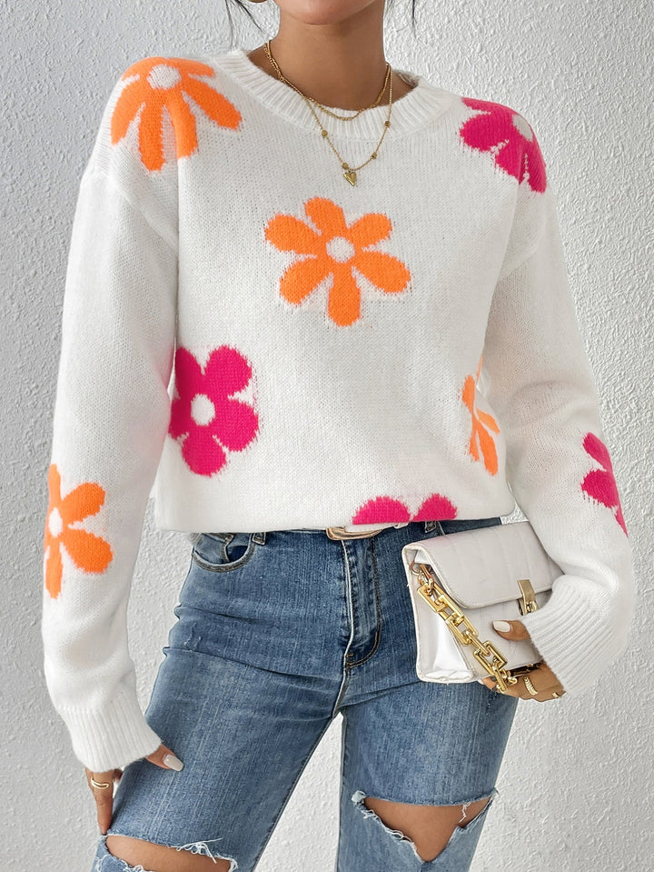 Drune | Strickpullover mit Blumenmuster