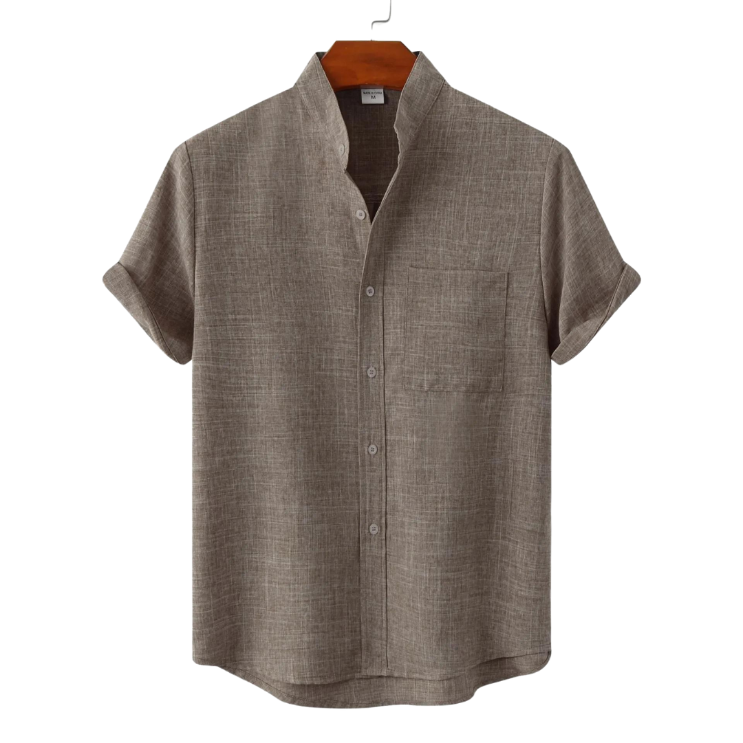 Drune Leinen T-Shirt - Boho - Einfarbig Schmale Passform