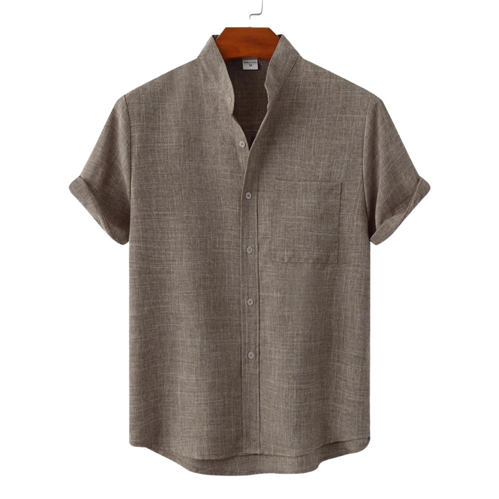 Drune Leinen T-Shirt - Boho - Einfarbig Schmale Passform