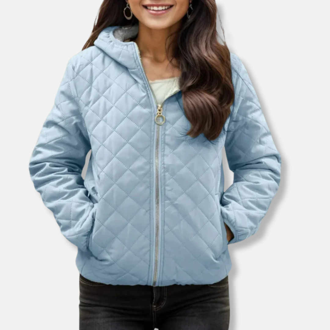 Drune | Gepolsterte Jacke - Lockere Passform - Diamantsteppung - Kapuze - Elastischer Saum