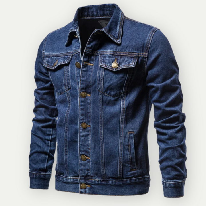 Drune | Herren Denim Jacke - Kontrastnähte mit Knopftaschen