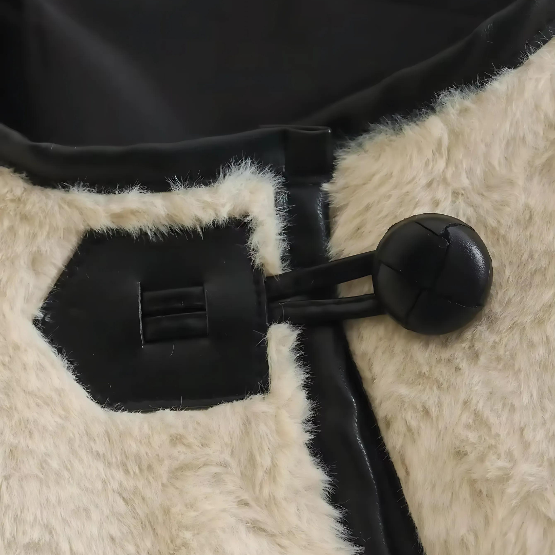 Drune | Leder Damenjacke mit Kunstpelz